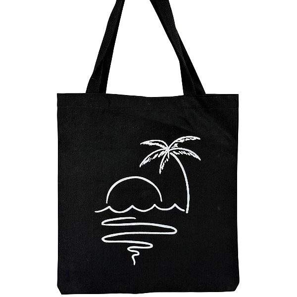 Bolsa Ecobag 100% algodão BLACK Estampa PÔR DO SOL