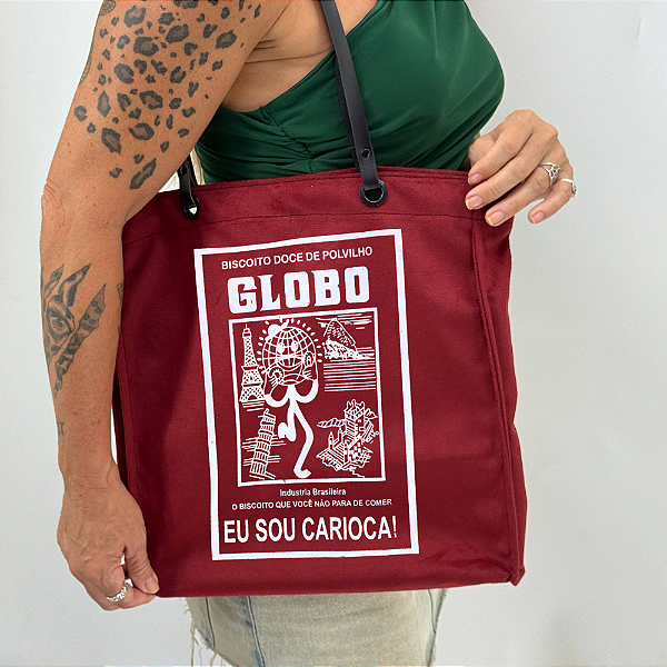 Bolsa Suede Elegante com Alça de Couro - Globo (Vermelho)