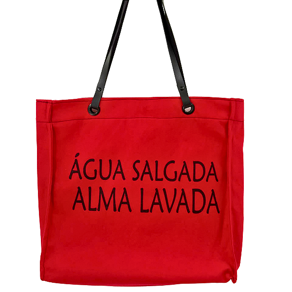 Bolsa Suede Elegante com Alça de Couro -Agua Salgada (Vermelha)