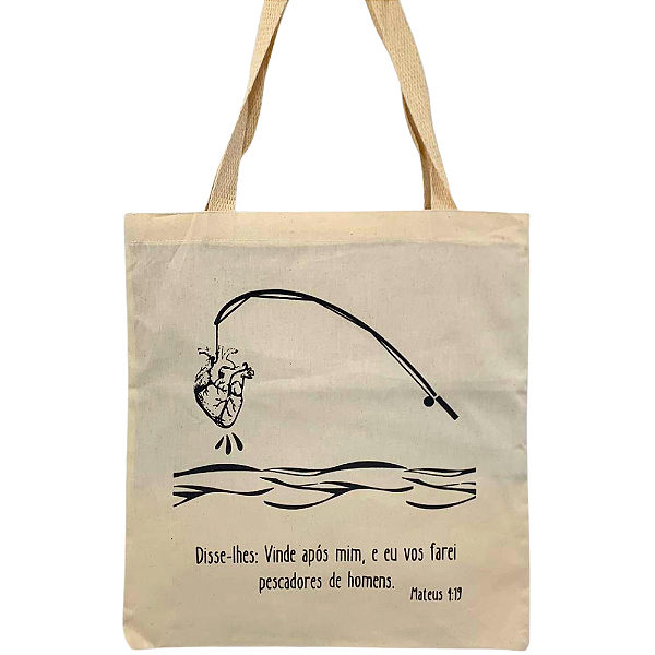 Bolsa Ecobag Crua 100% Algodão Reutilizável | Estampa "Mateus 1:19."