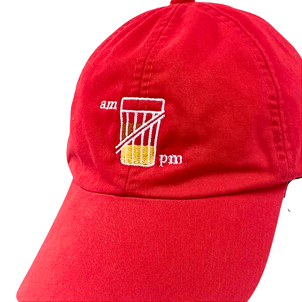 Boné Bordado Ajustável Identidade Carioca – "AM.PM" (vermelho)