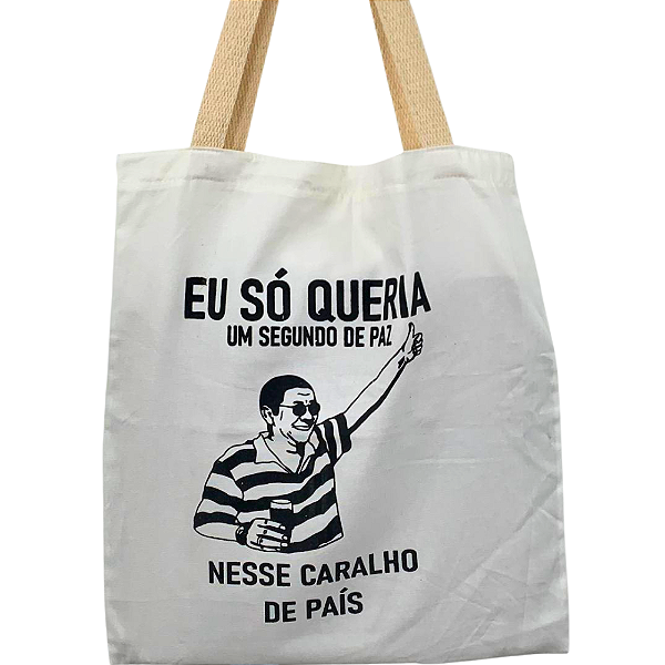 Bolsa Ecobag  100% algodão Branca Segundo de Paz