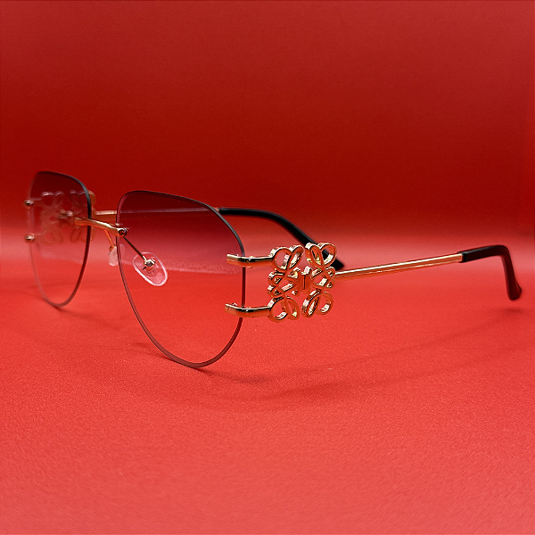 Óculos de Sol Sem Aro Lente Rosa UV400 - Unissex Minimalista Fashion Leve e Elegante