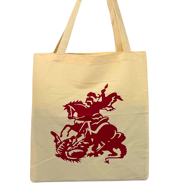 Bolsa Ecobag Crua 100% Algodão Reutilizável | Estampa "São jorge."