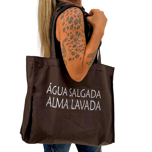 Bolsa Suede Elegante  GG  -  Agua Salgada (Marrom)