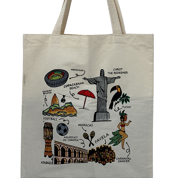 Bolsa Ecobag 100% algodão Estampa American Rj ( Pintada a mão)