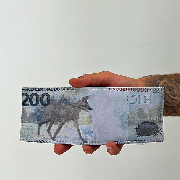 Carteira Compacta Estampa Cédula 200 Reais