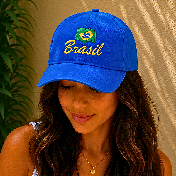 Boné Bordado Ajustável Identidade Carioca – "Copa Brasil" (Azul)