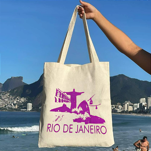 Bolsa Ecobag 100% algodão Pontos Turísticos (Roxo)