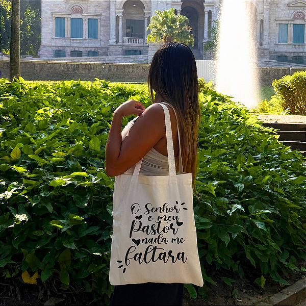 Bolsa Ecobag 100% algodão Estampa Senhor é meu pastor