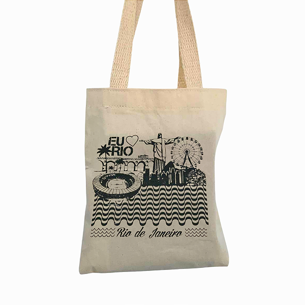 Bolsa Feminina Mini  Ecobag  100% algodão Estampa Clássicos do Rio