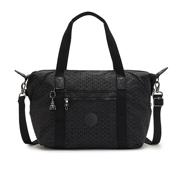 Bolsa Transversal Kipling Art 21 Litros Estampado Preto