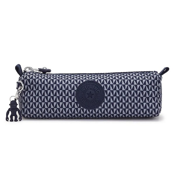 Estojo Kipling Freedom Estampado Triangle Blue Azul Marinho