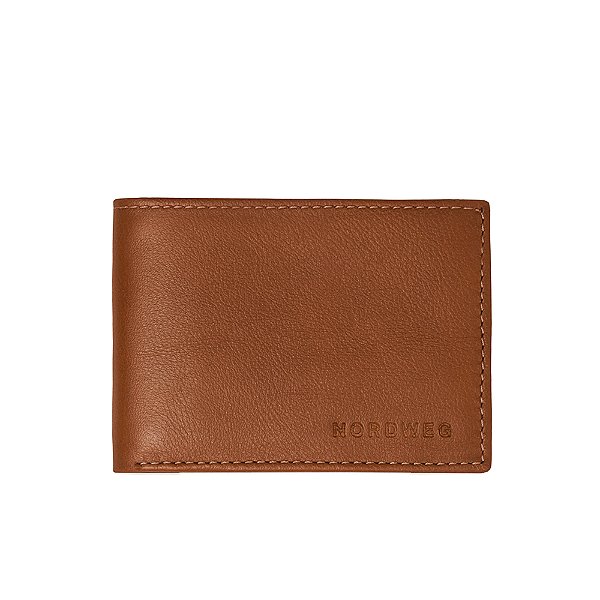 Carteira de Couro Nordweg Masculina Flip Caramelo Xadrez