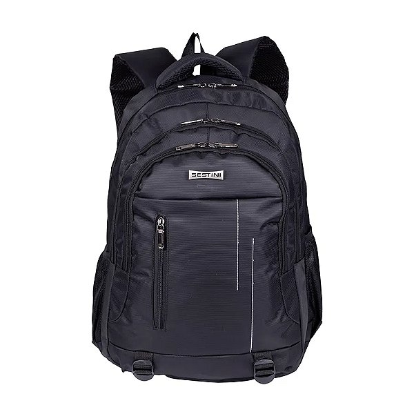 Mochila Grande Sestini 2 Compartimentos Laptop One Preto