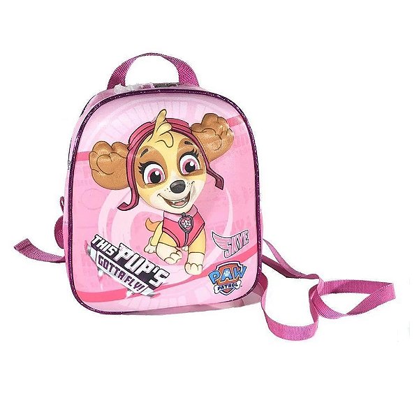 Mochila Infantil MaxToy Patrulha Canina Skye Rosa