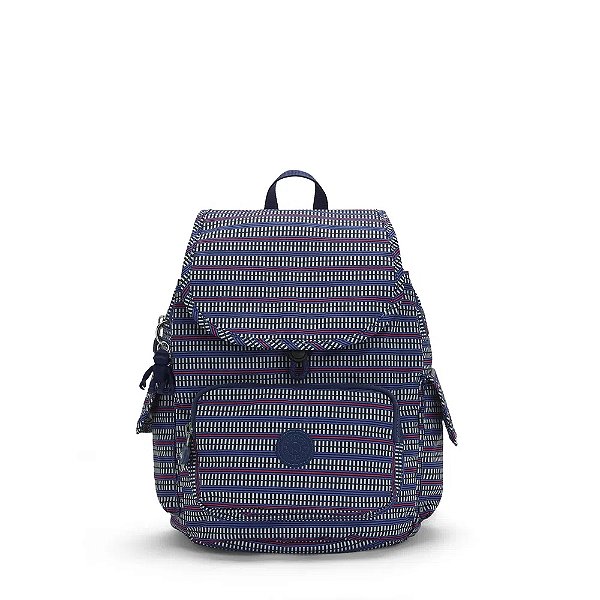 Mochila Kipling City Pack S 13L Blue Geo Print Roxo