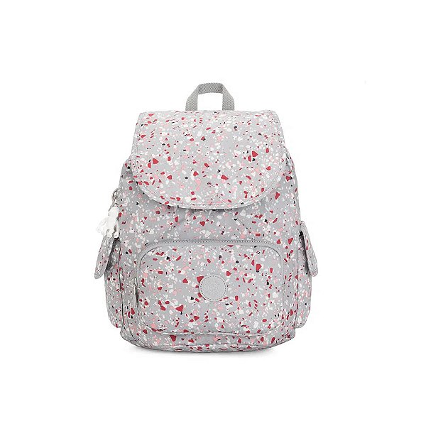 Mochila Kipling City Pack S 13L Estampada Cinza