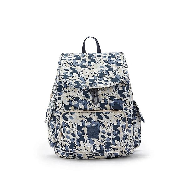 Mochila Kipling City Pack S 13L Flower Art Off White