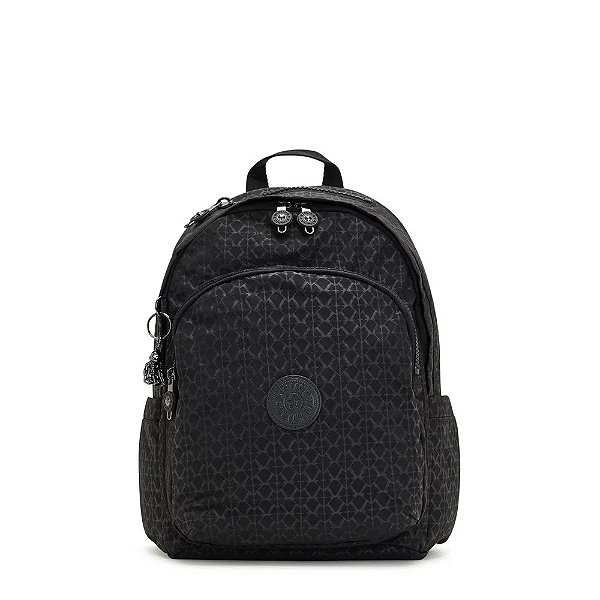 Mochila Kipling Delia 16L Estampado Signature Preto
