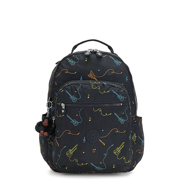 Mochila Kipling Seoul 27L Azul Marinho Rock On