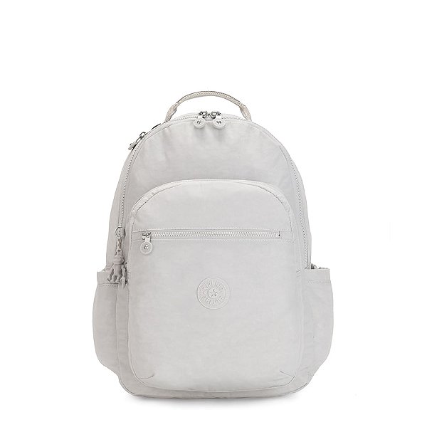 Mochila Kipling Seoul 27L Cinza Claro