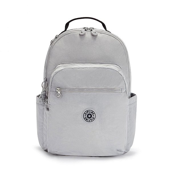 Mochila Kipling Seoul 27L Cinza Claro