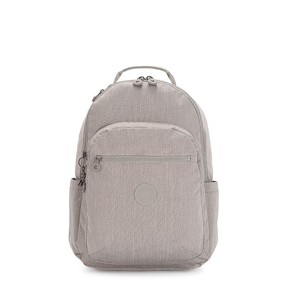 Mochila Kipling Seoul 27L Cinza Grey Beige