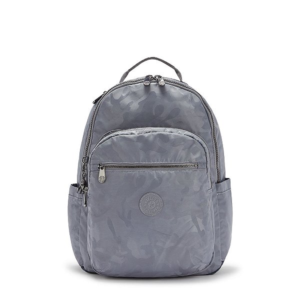 Mochila Kipling Seoul 27L Cinza Grey Camo
