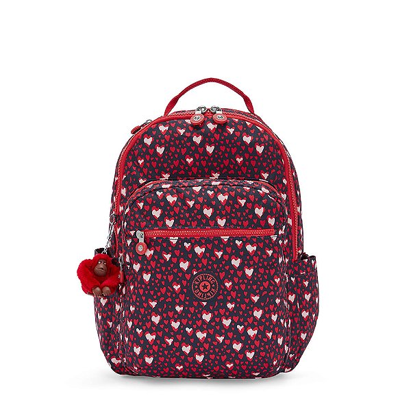 Mochila Kipling Seoul 27L Estampada Heart Festival