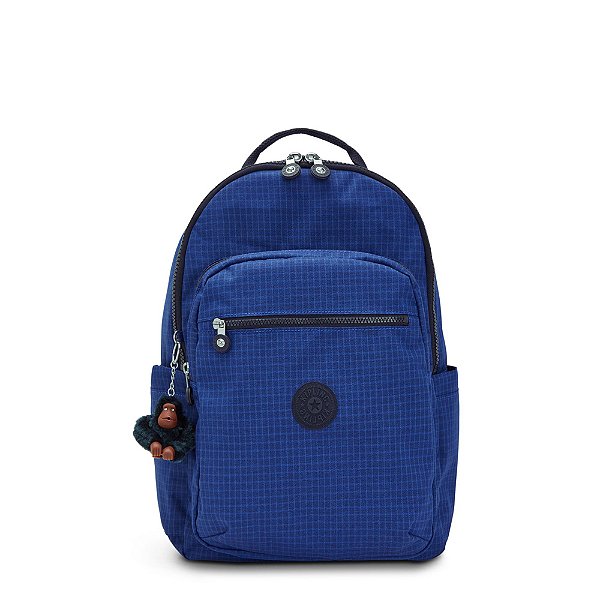 Mochila Kipling Seoul 27L Estampada Worker Blue Azul