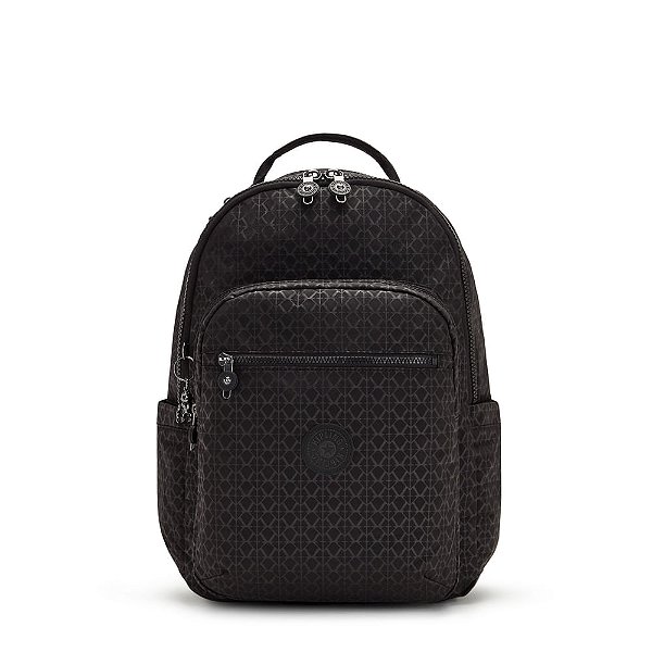 Mochila Kipling Seoul 27L Preto Estampado
