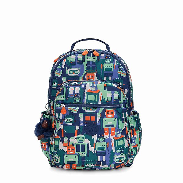 Mochila Kipling Seoul 27L Robot Camo Verde