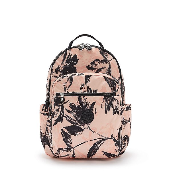Mochila Kipling Seoul 27L Rosa Claro Coral Flower
