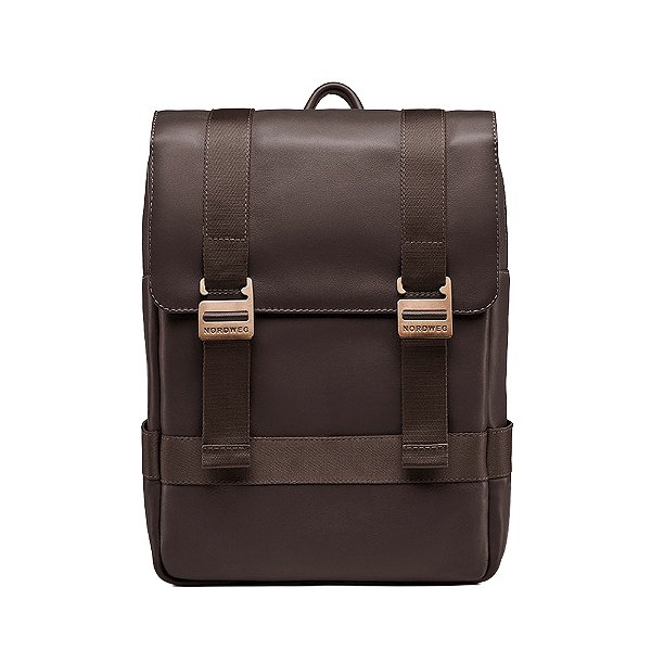 Mochila De Couro Nordweg Para Notebook Dolomitas NW101 Café