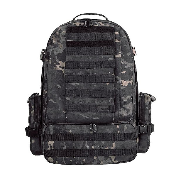 Mochila Tática Invictus Defender 55L Multicam Black Militar