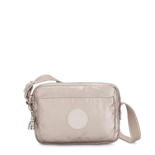 Bolsa Transversal Kipling Abanu Metallic Glow Bege