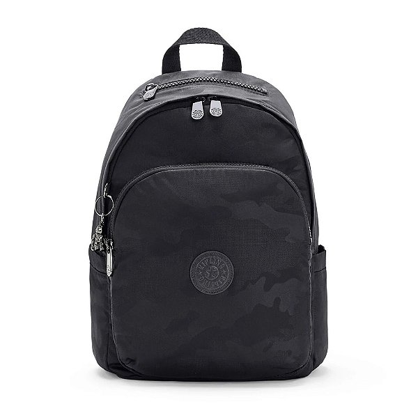 Mochila Kipling Delia Estampado Black Camo 16 Litros Preto