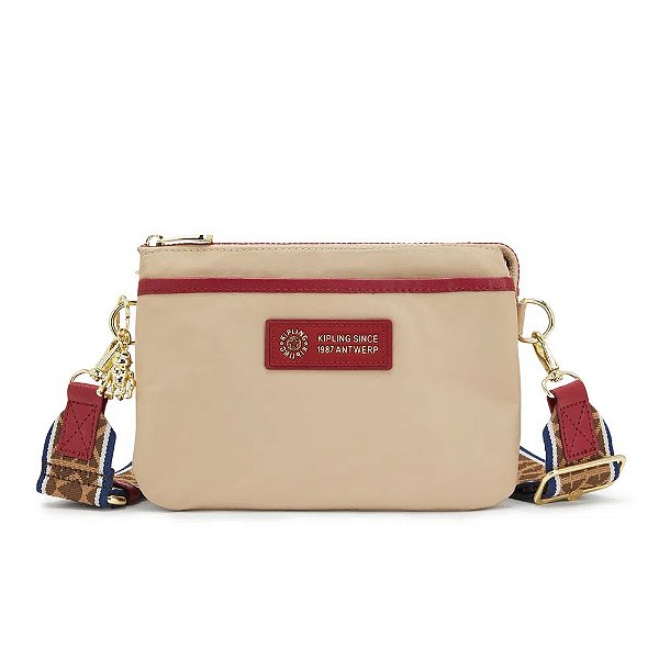 Bolsa Transversal Kipling Riri Natural Bege