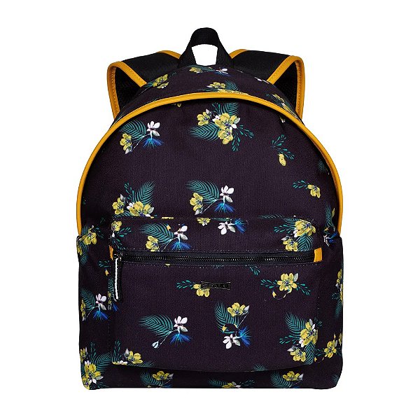 Mochila Sestini Selfie Floral 16 Litros Preto