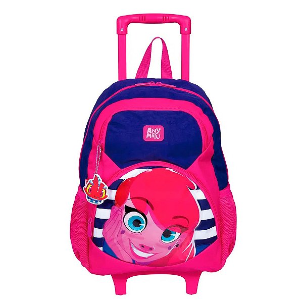 Mochila Sestini Com Rodinhas Anymalu 21X 20 Litros Rosa