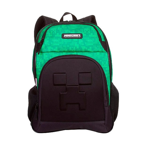 Mochila Escolar Sestini Minecraft X Camuflado Verde