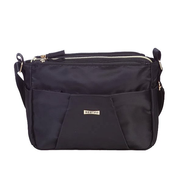Bolsa Transversal Sestini Pixie 6 Litros Preto