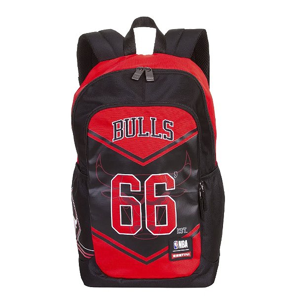 Mochila Sestini NBA Magic Chicago Bulls Preto e Vermelho