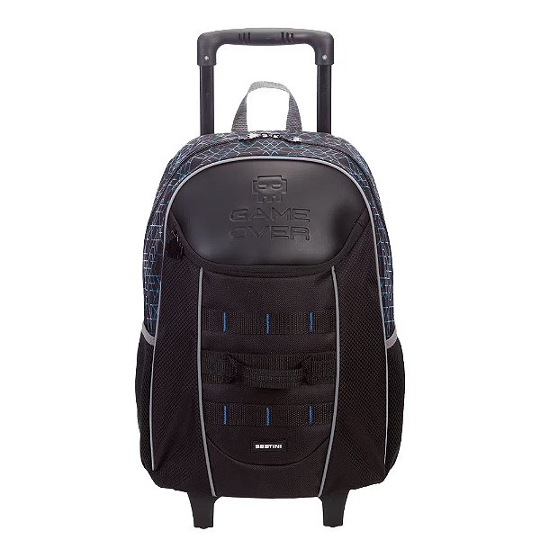 Mochila Sestini Com Rodinhas X Game Over Preto