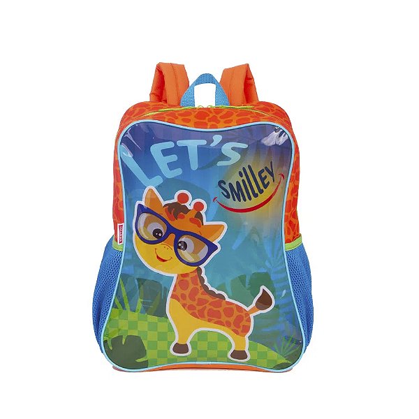 Mochila Sestini M Girafa 15 Litros Azul e Laranja