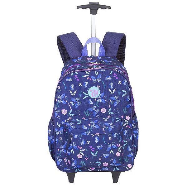 Mochila Sestini Carrinho 2 em 1 Capricho Student Borboletas