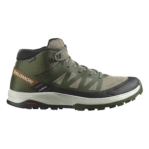 Bota Salomon Outrise Mid Gtx Masculino Verde Oliva