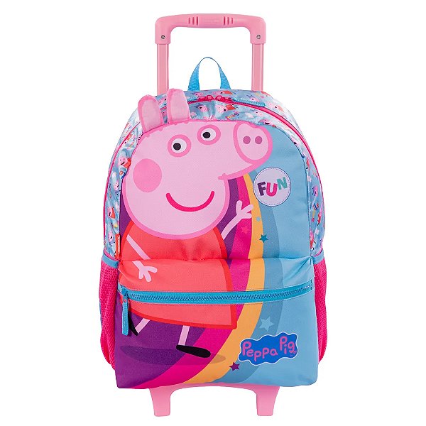 Mochila Sestini Com Rodinhas Escolar Peppa Core Rosa