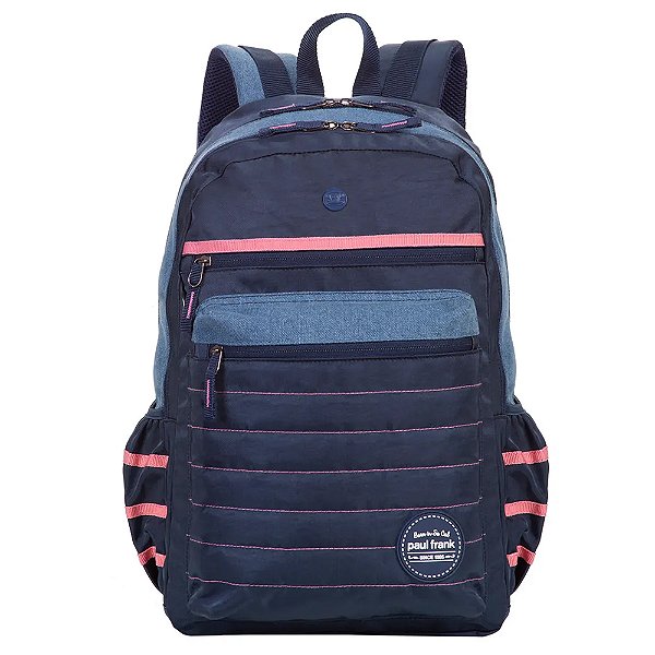 Mochila Sestini 2 Compartimentos Paul Frank World Jeans Azul